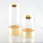 Vase transparent et doré h20cm AULICA
