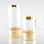 Vase transparent et doré h30cm AULICA