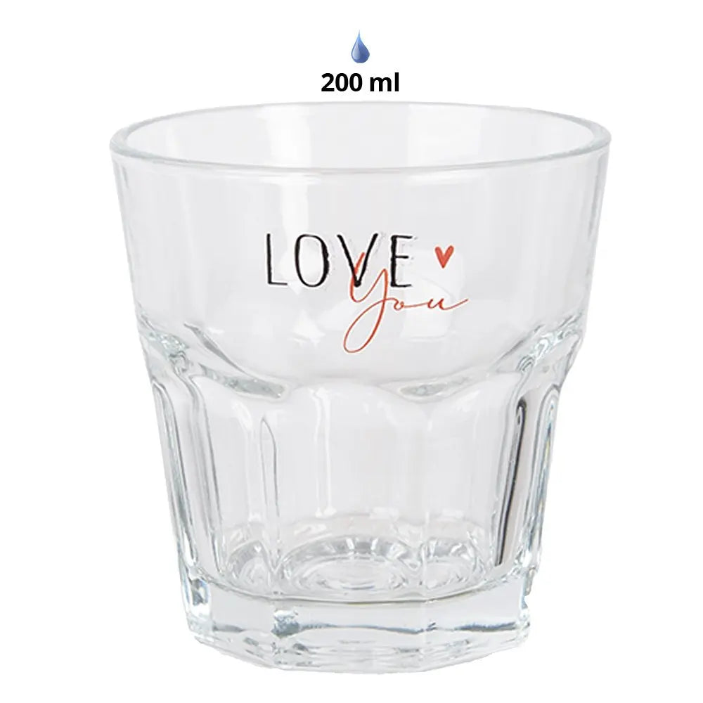 Verre à eau 200 ml Gobelet en verre transparent Clayre & Eef.