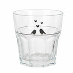 Verre à eau 200 ml verre transparent oiseaux tasse à boire Clayre & Eef.