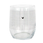 Verre à eau 300 ml en verre transparent avec cœur. Clayre & Eef.