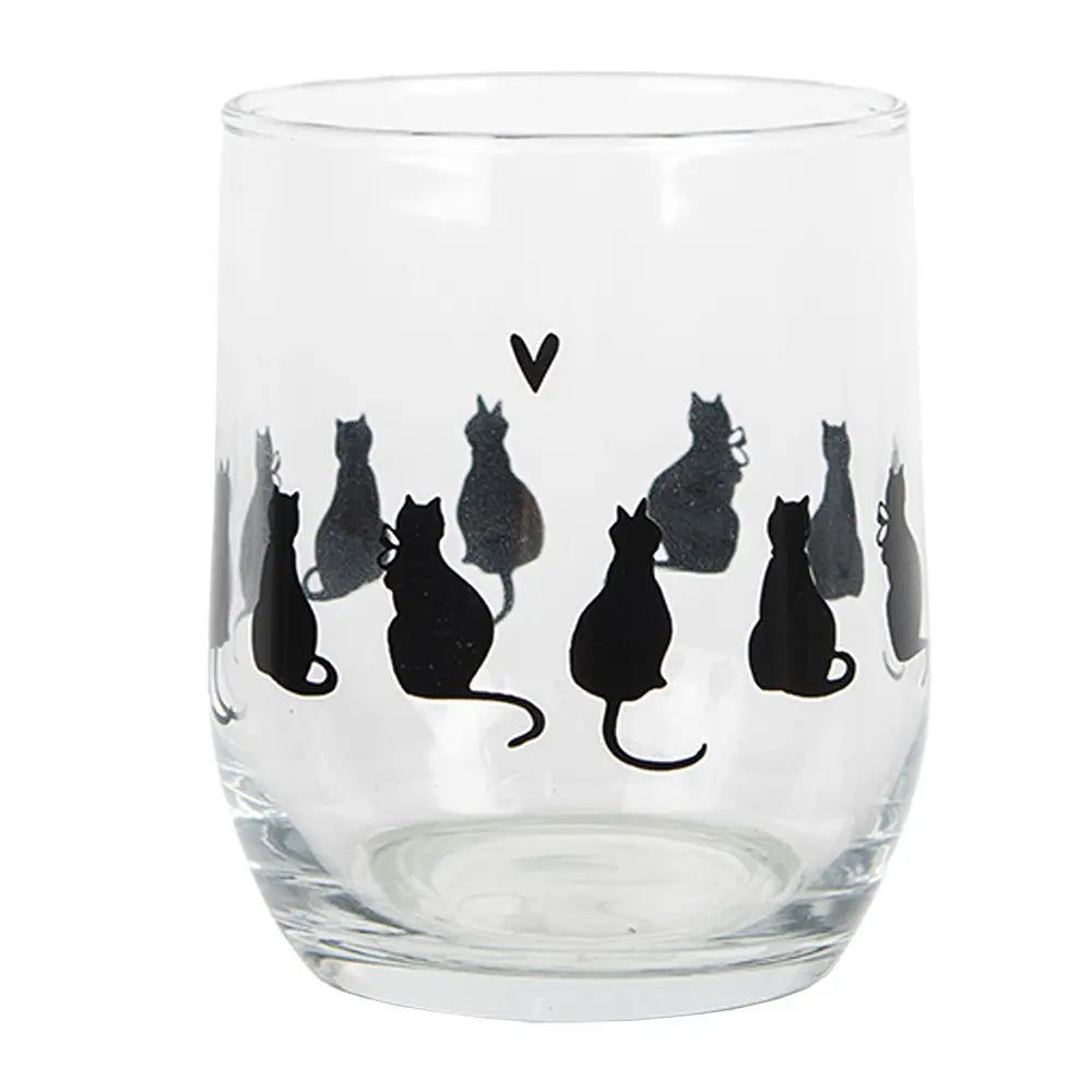 Verre à eau 300 ml en verre transparent pour chat. Clayre & Eef.