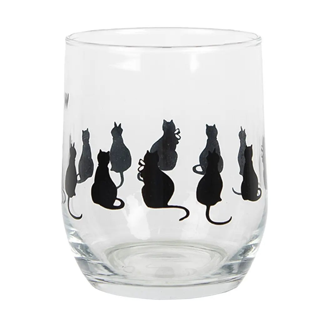 Verre à eau 300 ml en verre transparent pour chat. Clayre & Eef.