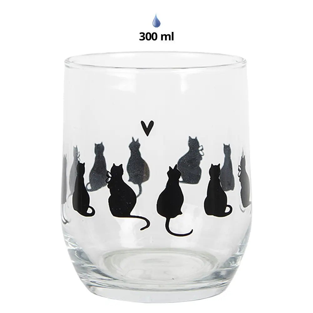 Verre à eau 300 ml en verre transparent pour chat. Clayre & Eef.