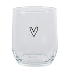 Verre à eau Coeur 300 ml Gobelet en verre transparent Clayre & Eef.
