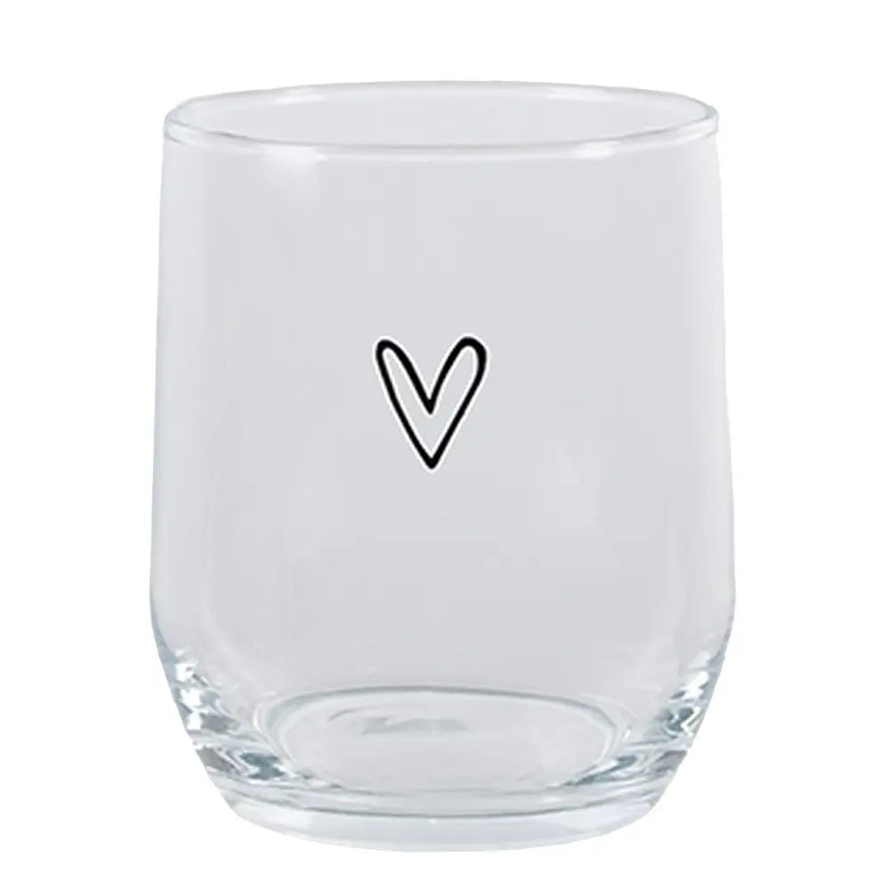 Verre à eau Coeur 300 ml Gobelet en verre transparent Clayre & Eef.