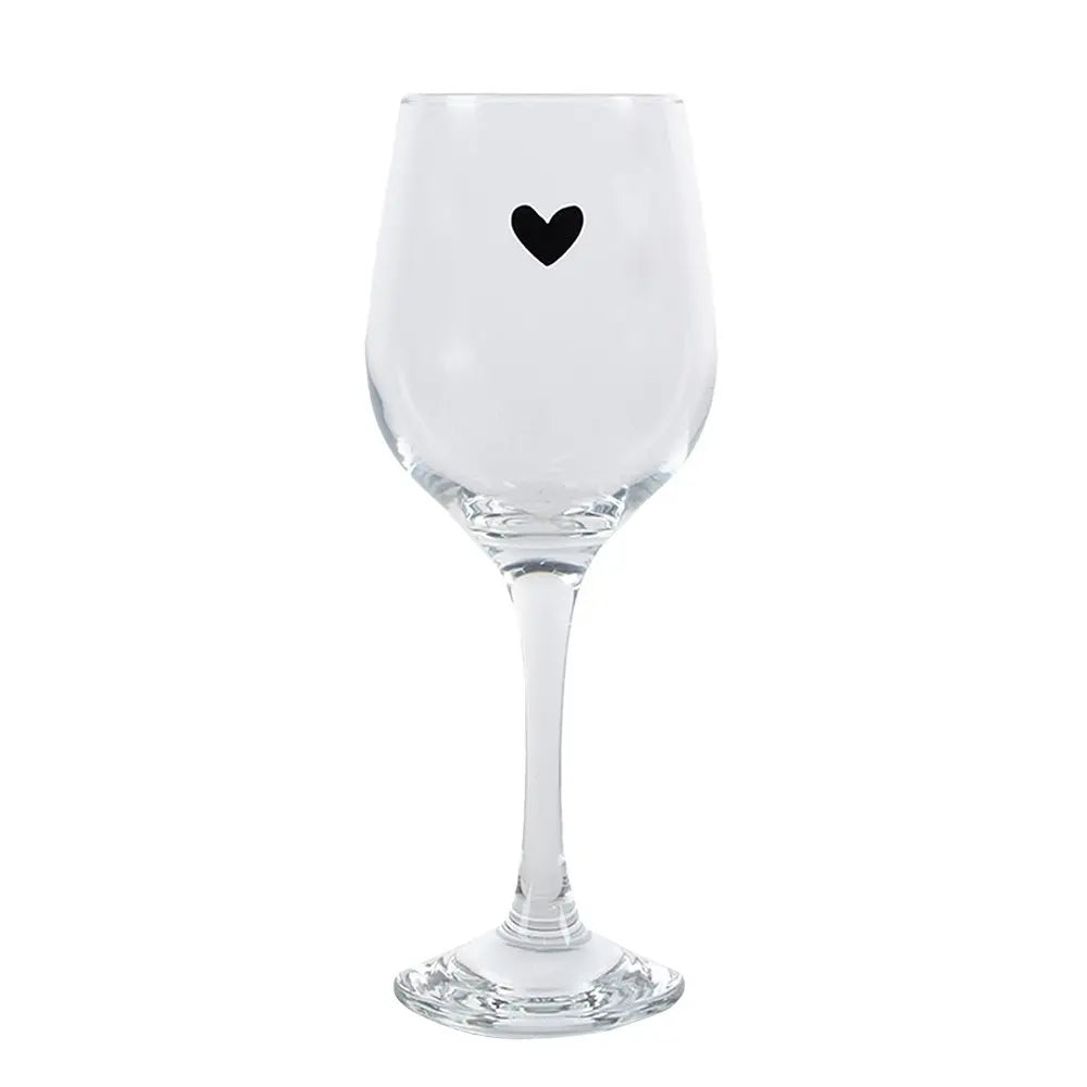 Verre à vin coeur 300 ml verre transparent calice à vin Clayre & Eef.