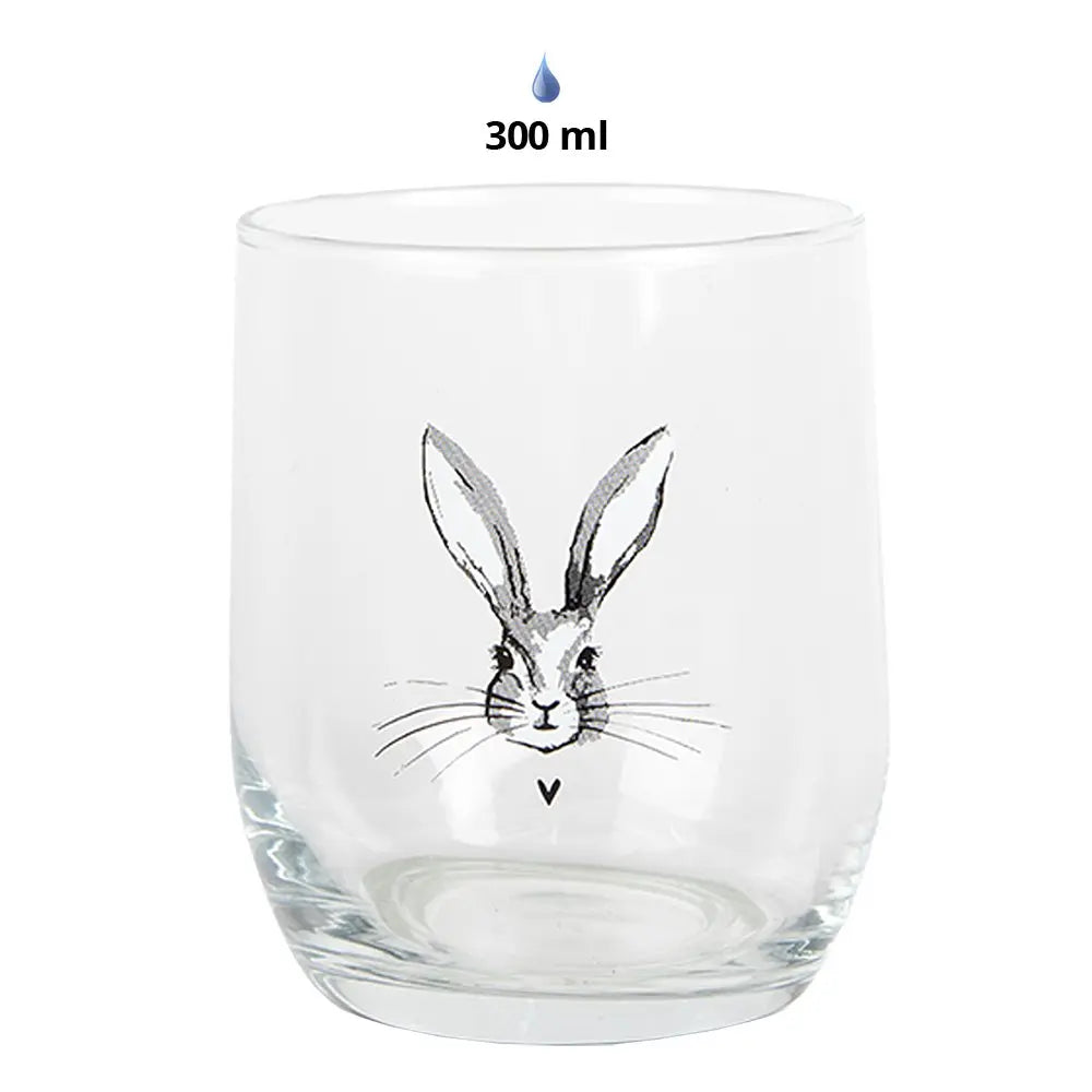 Verre d'eau 300 ml de lapin en verre transparent tasse d'alcool Clayre & Eef.