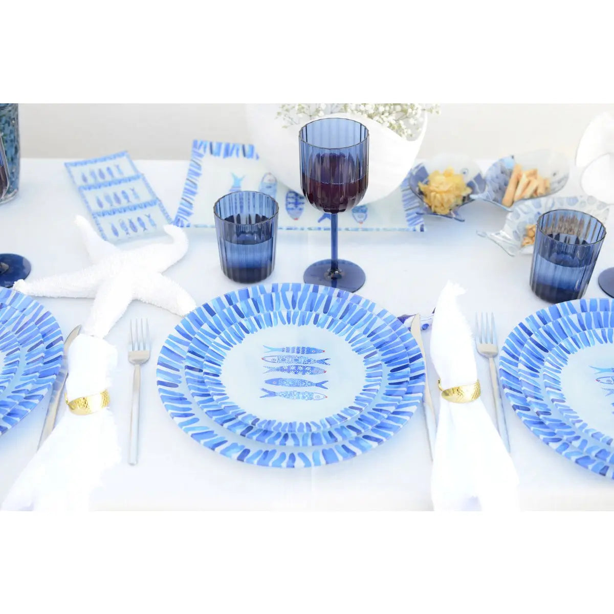 Verres à eau bleu en acrylique - lot de 6 AULICA