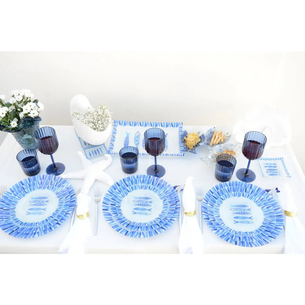 Verres à eau bleu en acrylique - lot de 6 AULICA