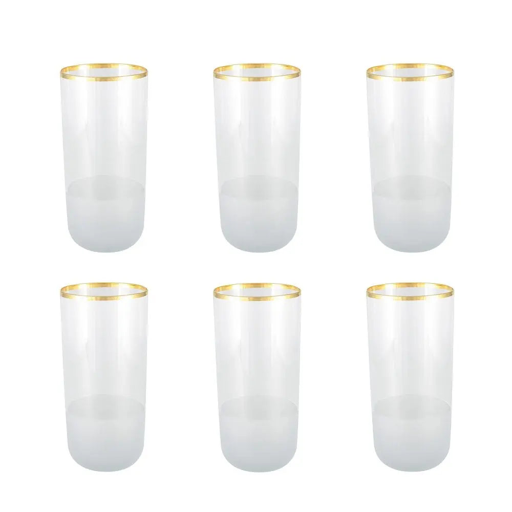 Verres à eau bord doré haut Nish  - lot de 6 AULICA