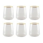 Verres à eau bord doré mat - lot de 6 AULICA