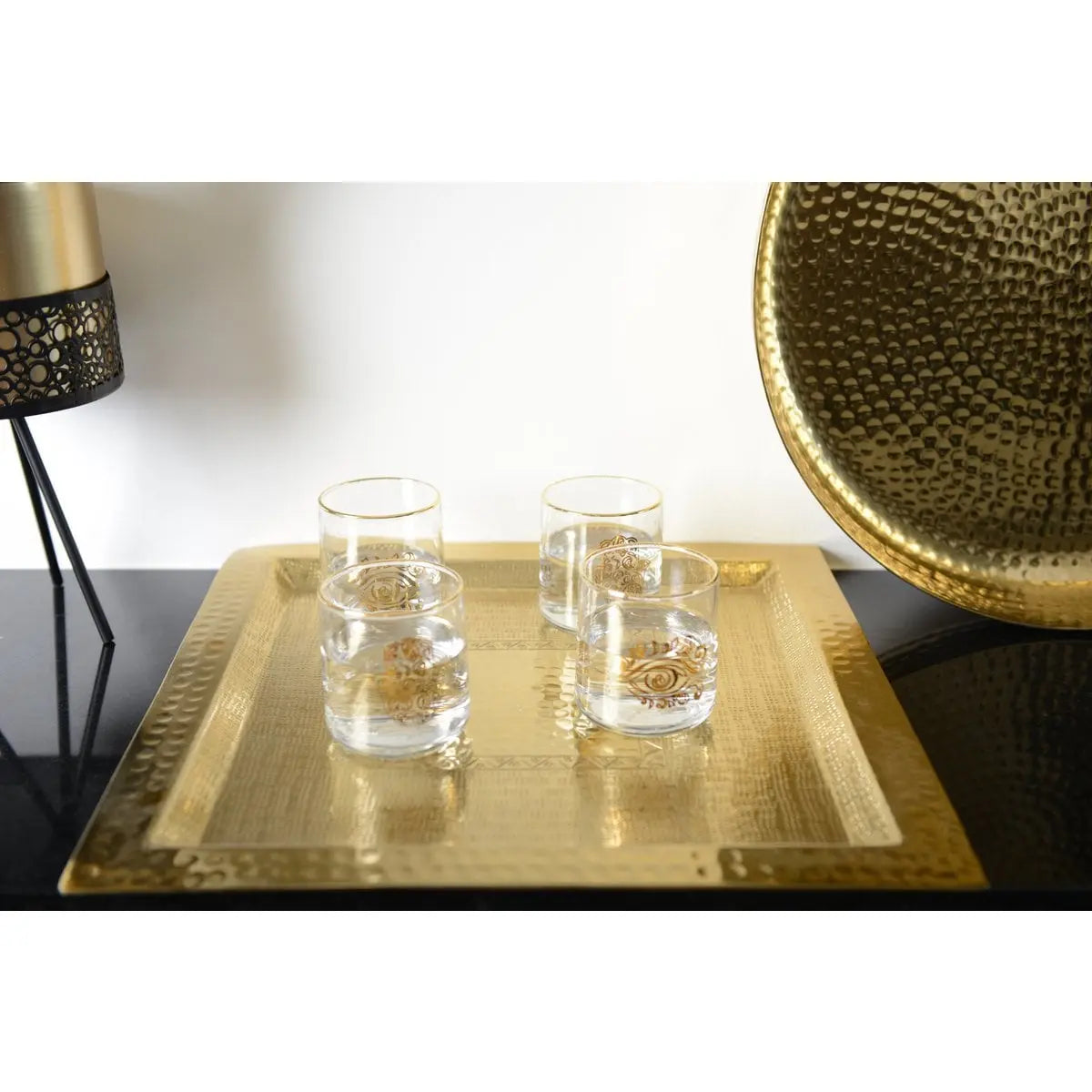 Verres à eau main de fatma et œil doré - lot de 4 AULICA