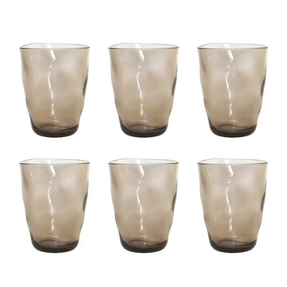 Verres à eau marron en acrylique - lot de 6 AULICA
