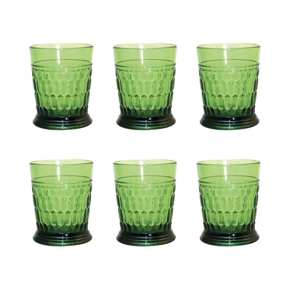 Verres à eau vert en acrylique - lot de 6 AULICA