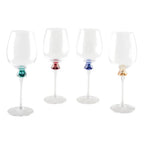 Verres à vin avec pied en diamant 4 couleurs - lot de 4 AULICA