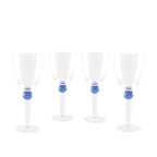 Verres à vin avec pied en diamant bleu - lot de 4 AULICA