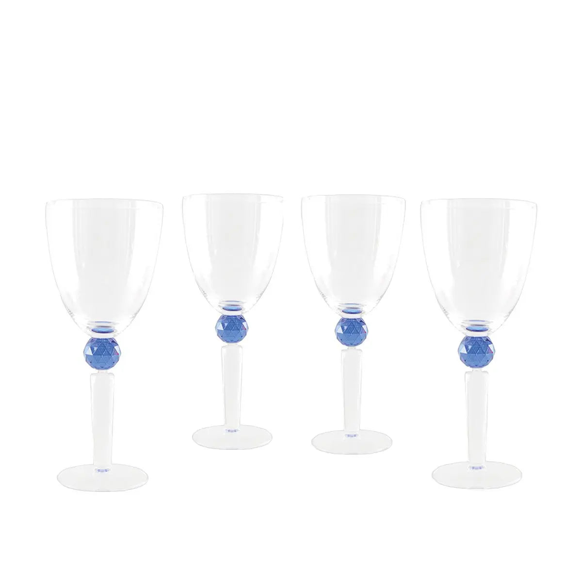 Verres à vin avec pied en diamant bleu - lot de 4 AULICA