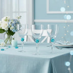 Verres à vin avec pied en diamant vert - lot de 4 AULICA