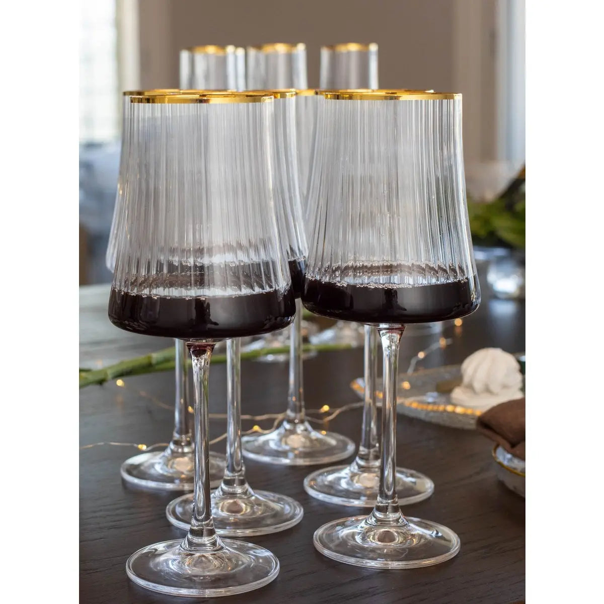 Verres à vin bord doré 360ml - lot de 6 AULICA