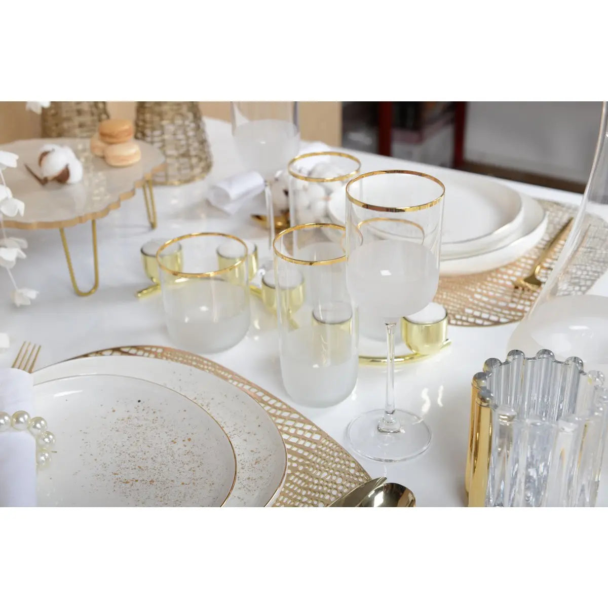 Verres à vin bord doré Nish  - lot de 6 AULICA