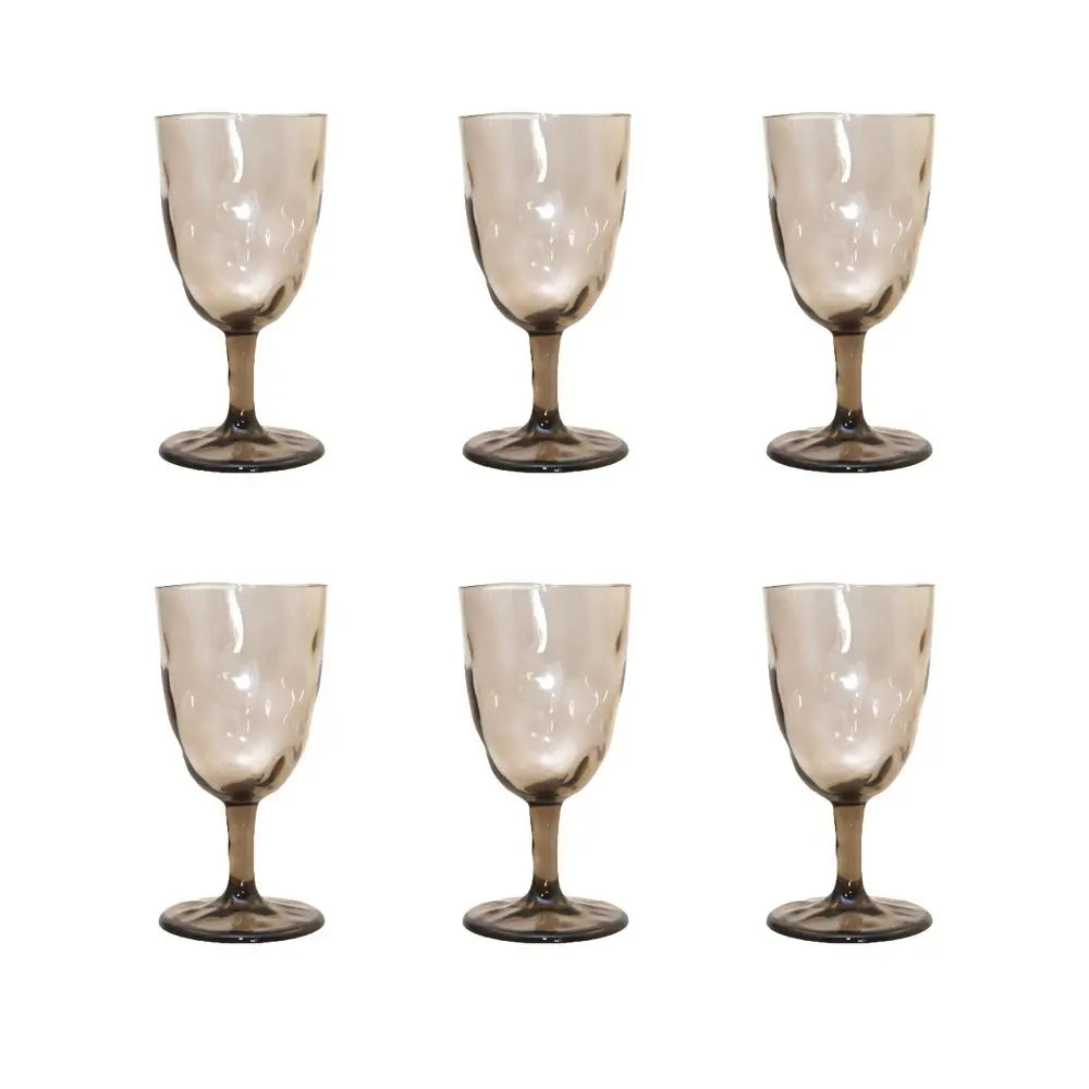 Verres à vin marron en acrylique - lot de 6 AULICA
