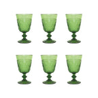 Verres à vin vert en acrylique - lot de 6 AULICA