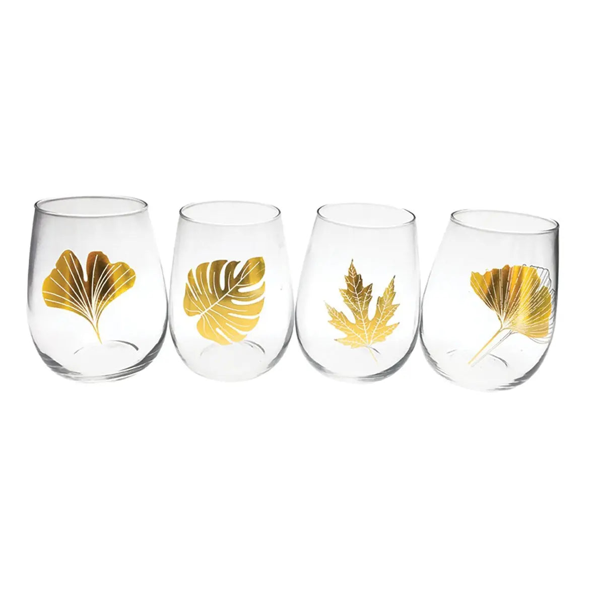 Verres feuilles dorées - lot de 4 AULICA
