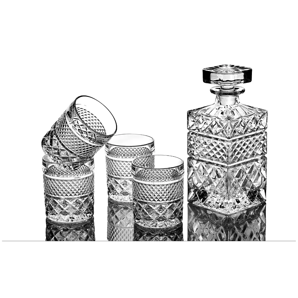 Whiskey Decanter With Glasses & Chilling Stones Gift Set ROCKS Whiskey Chilling Stones