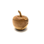 Salière en forme de pomme avec pelle à sel, bois d'olivier