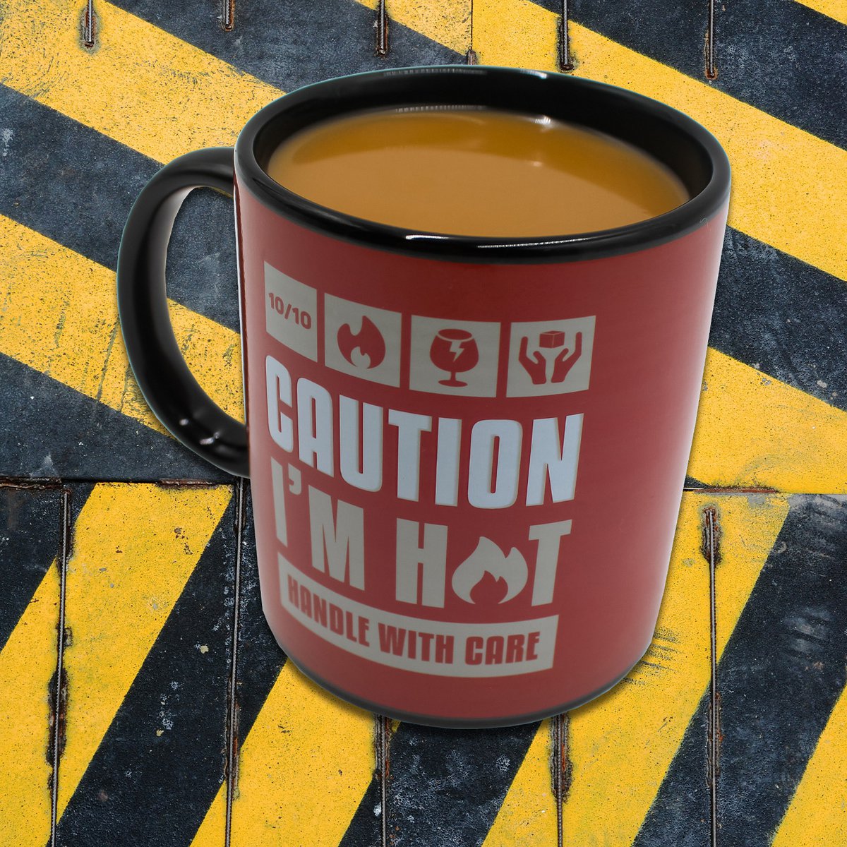 Mad Monkey - Tasse "Caution I am Hot" - avec changement de couleur