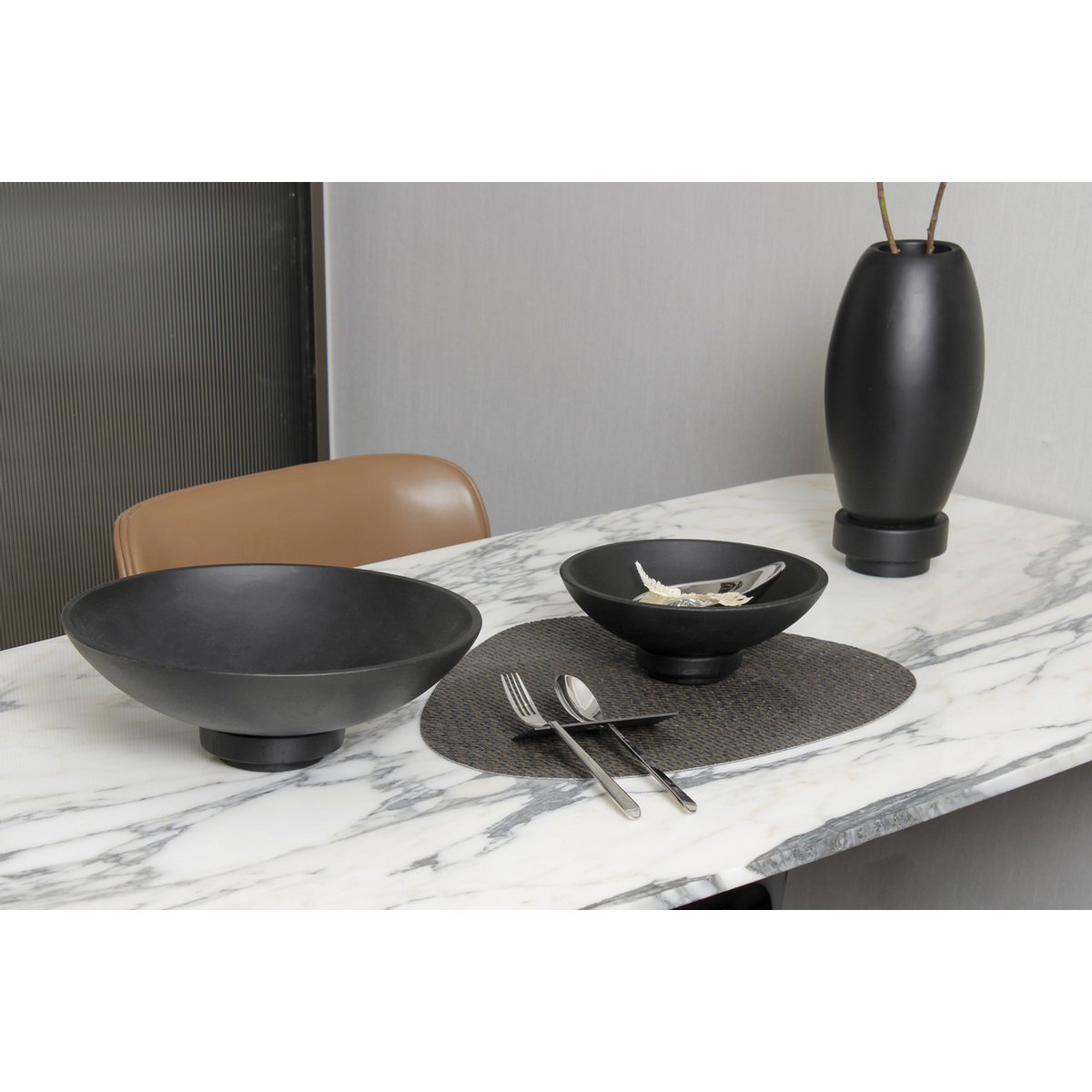 Vase en nano-ciment moderne, design innovant. RUD30BK
