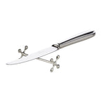 EDZARD Lot de 6 porte-couteaux repose-couteaux croix, noble argenté, protégé contre la ternissure, longueur 7 cm