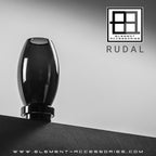 Vase moderne, design innovant, verre haut de gamme noir. RUD30