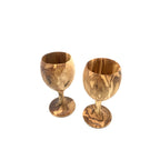Gobelet à vin VINO en bois d'olivier, verre à pied