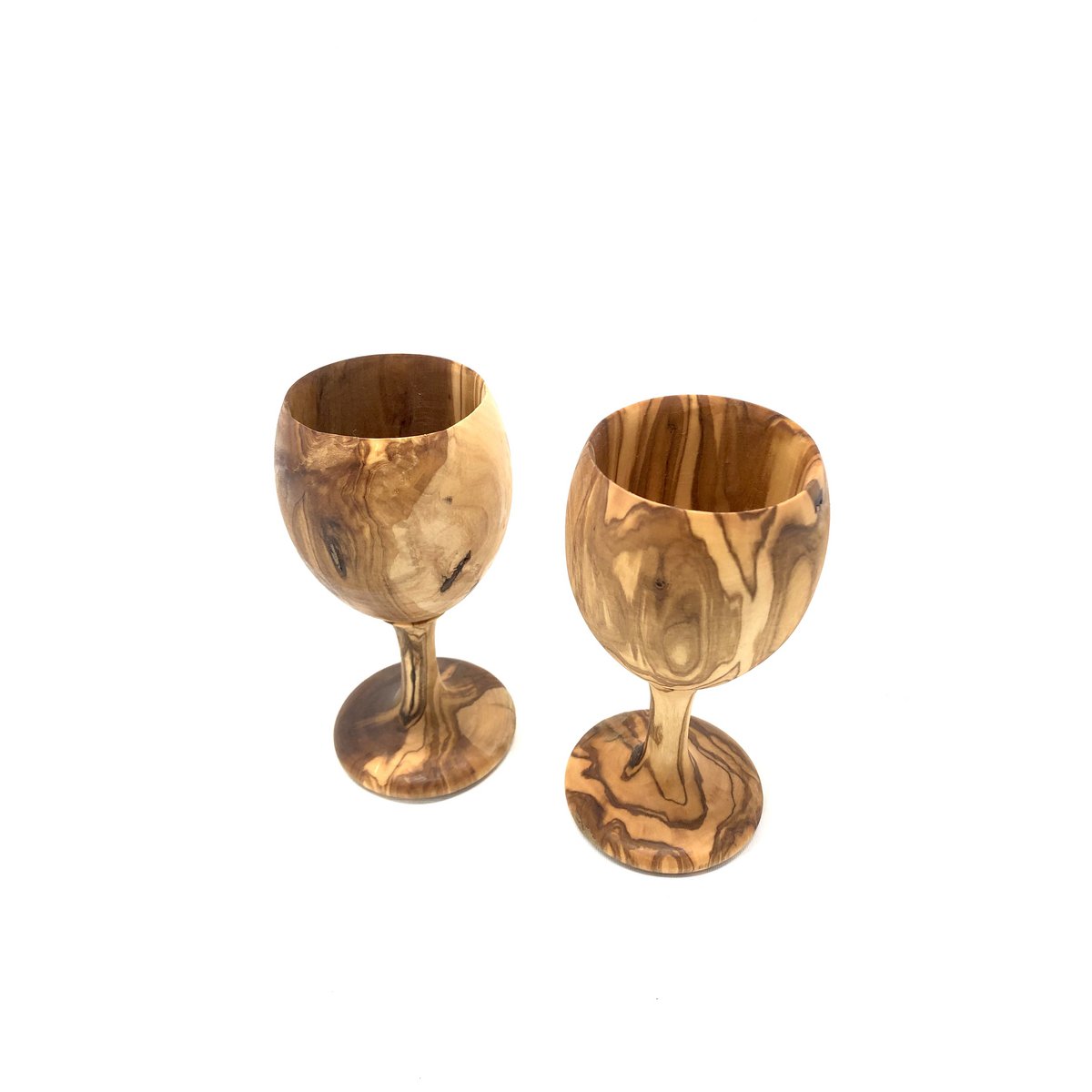 Gobelet à vin VINO en bois d'olivier, verre à pied