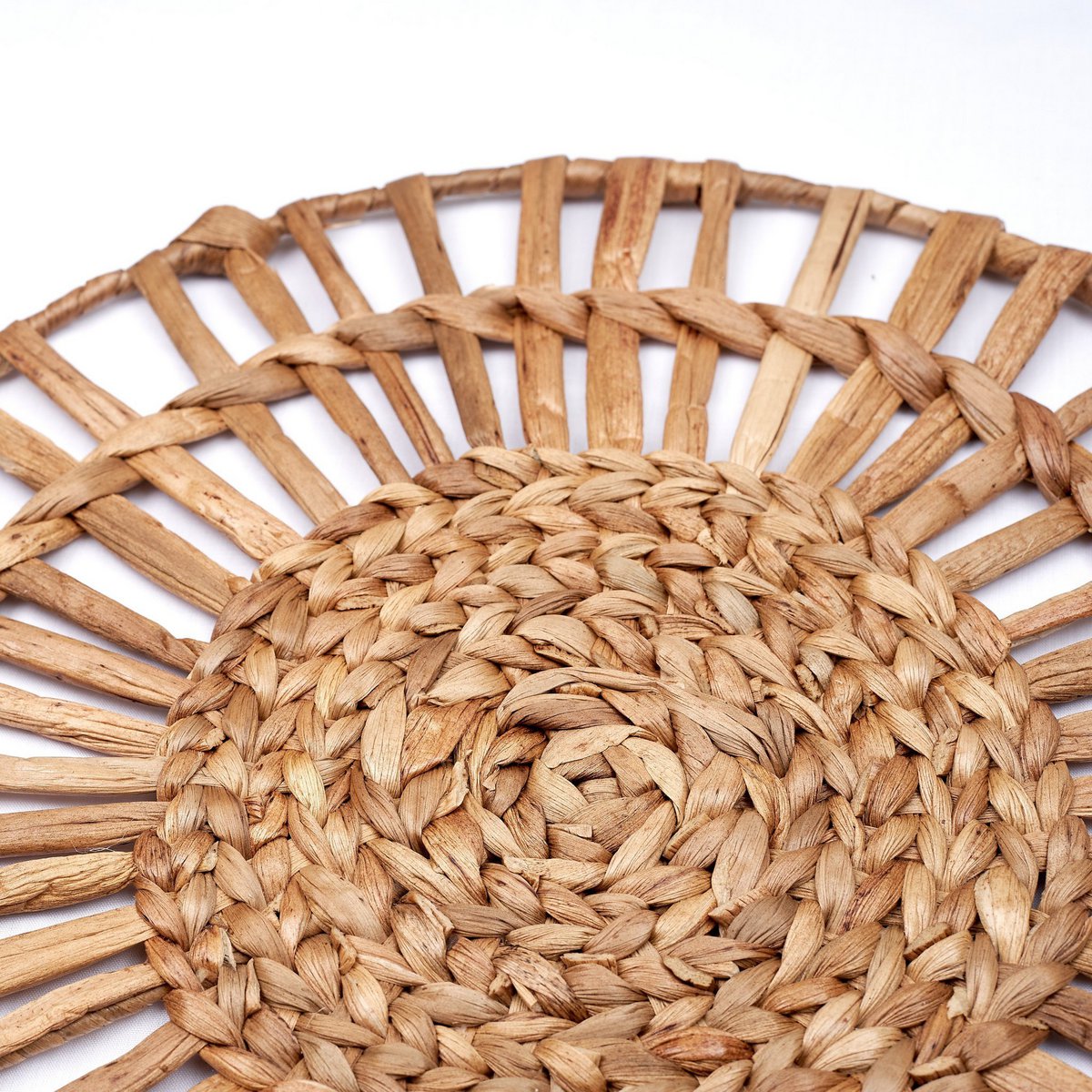 Set de table (Ensemble de 2, 4 ou 6) CARUBAN | Set de table Boho rond de 38 cm en jacinthe d'eau