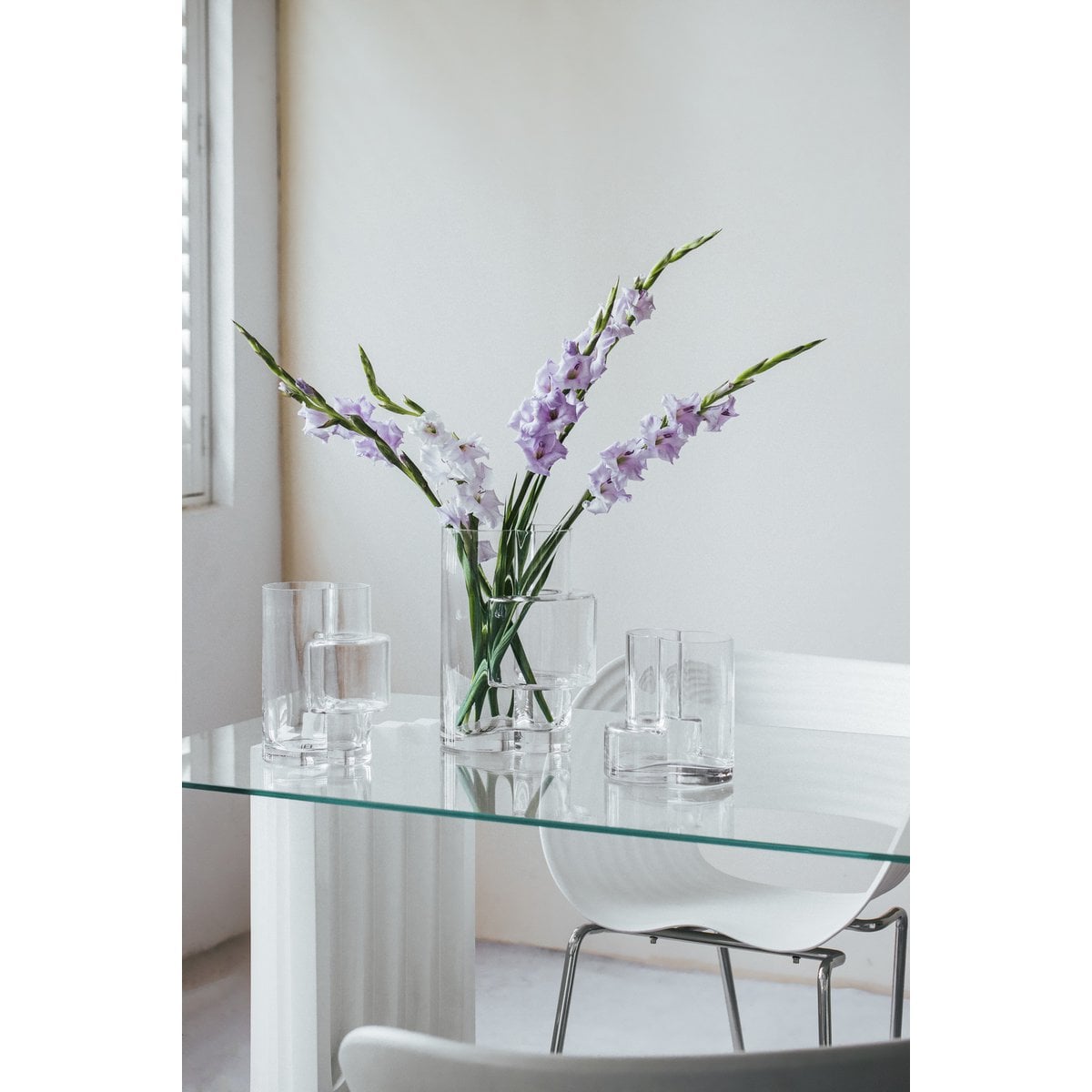 Art de la Table Vase moderne de style constructiviste, design haut de gamme, verre clair FUSIO 25 Zistyhome art de la table