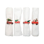 Lot de 4 ronds de serviettes noël