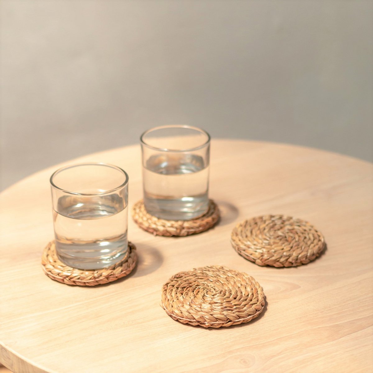 Coasters tissés à partir d’herbiers marins Ensemble de 4 ou 8 sous-verres ronds faits à la main SUKU