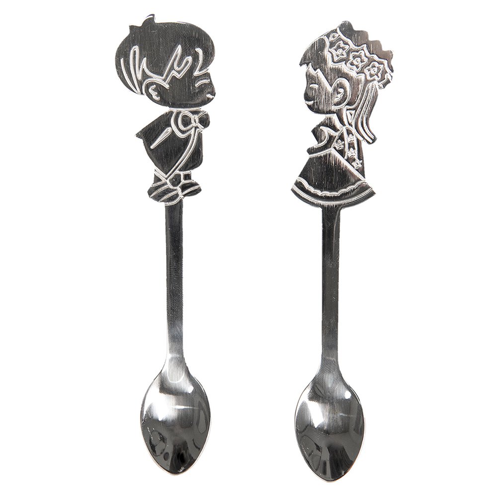 Des cuillères ensemble de 2 cuillères à soupe d'enfants en métal colorant en argent 12 cm en argent