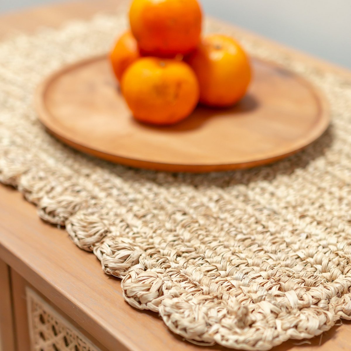 Set de table (Lot de 2, 4 ou 6) 50x30 cm | Set de table rectangulaire Boho KUARA tissé en raphia