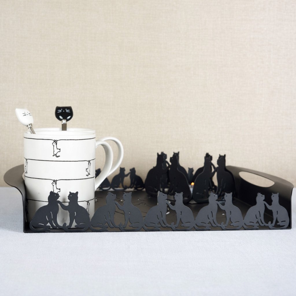 Plateau chat noir 40x30x5cm