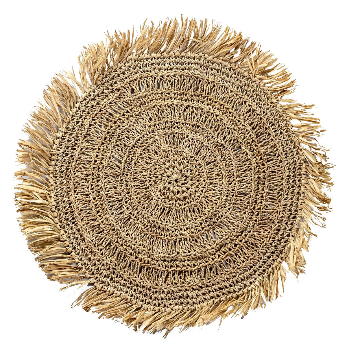 Set de table (lot de 2, 4 ou 6) 45 cm Tapis de table rond Boho WAISAI en raphia