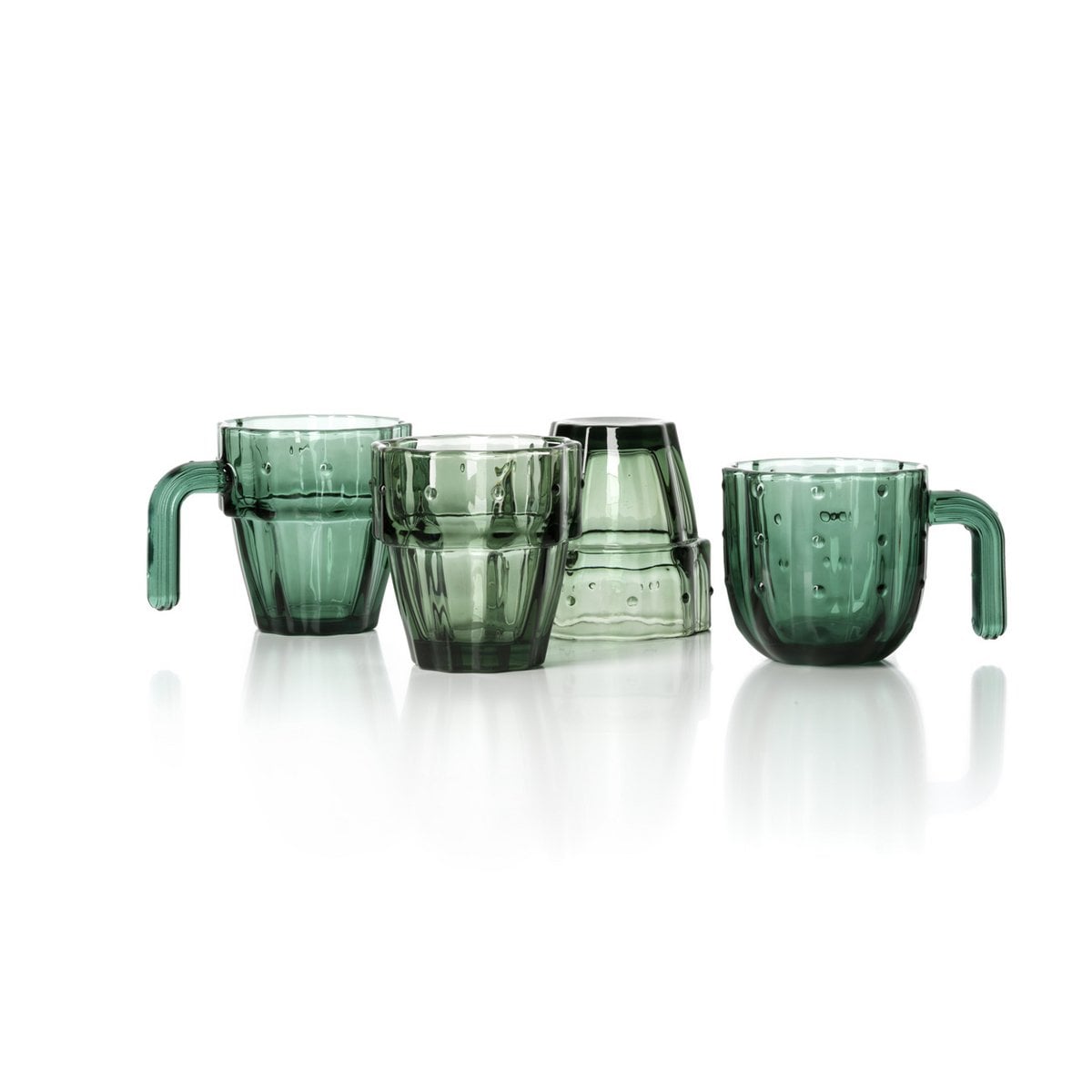 Verres The Stack-a-Cactus - Vert - Lot de 4