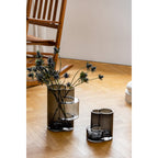 Art de la Table Vase haut moderniste innovant, design haut de gamme, constructiviste FUSIO 32 Gris Zistyhome art de la table