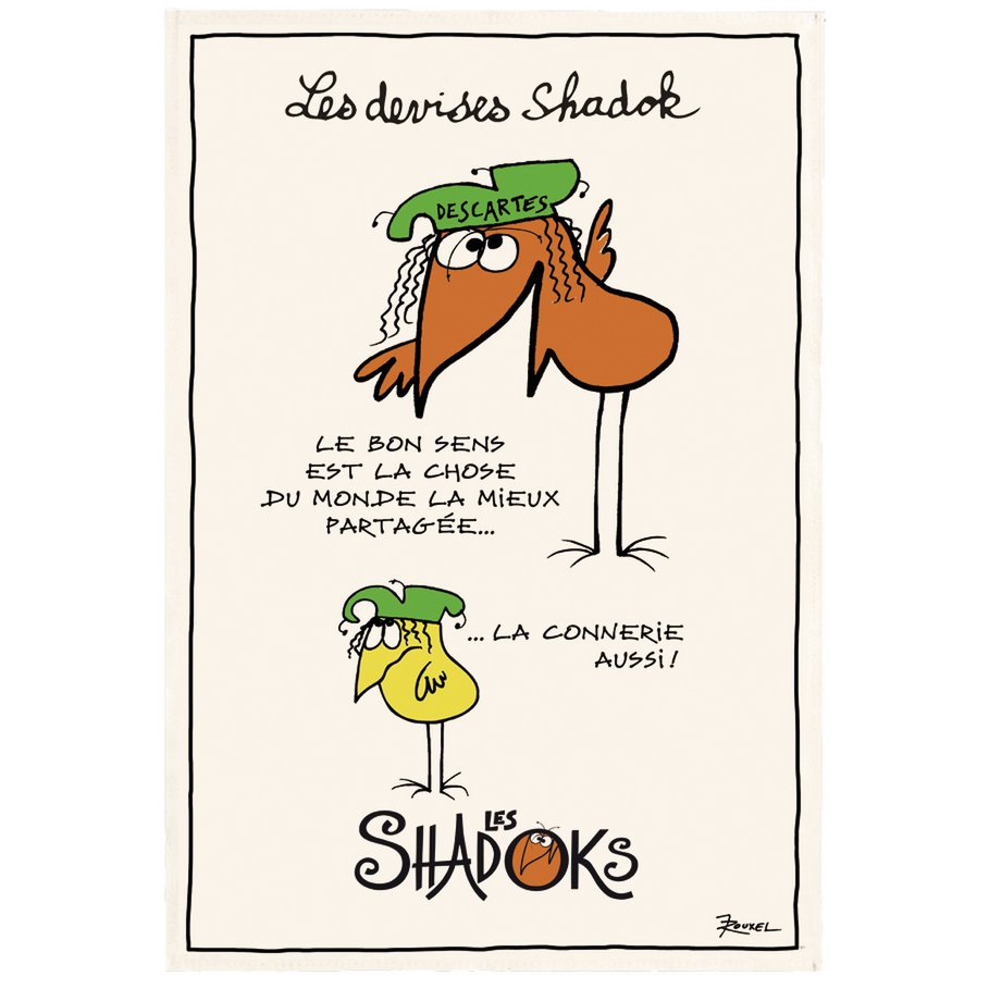 Torchon Shadoks Le bon sens Ecru 48 x 72