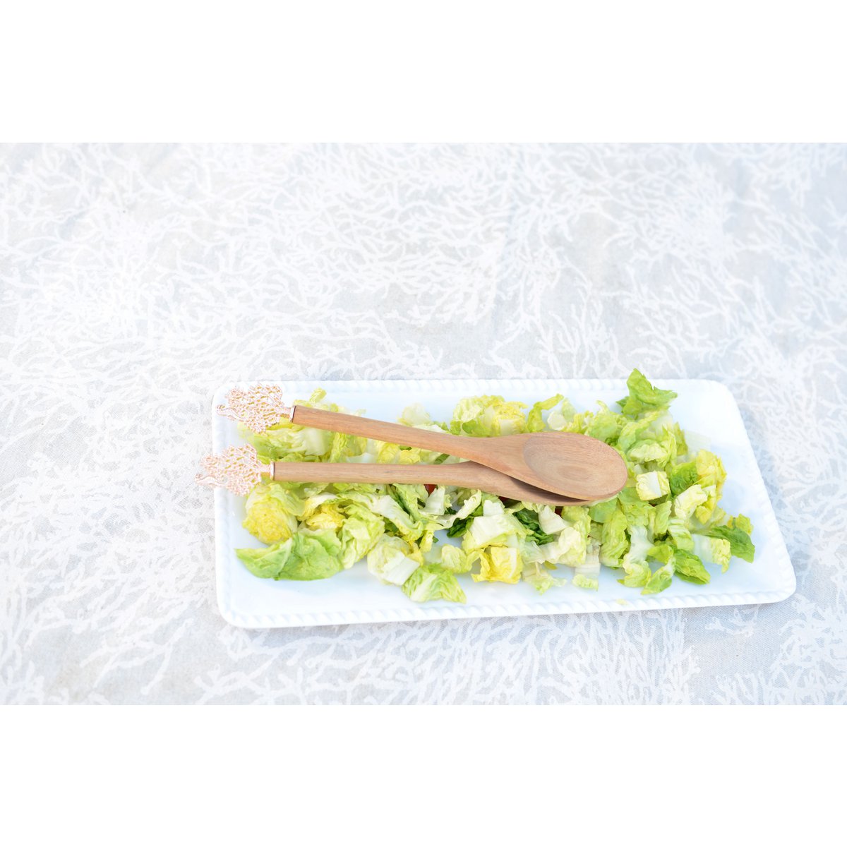 Couverts à salade corail rose gold