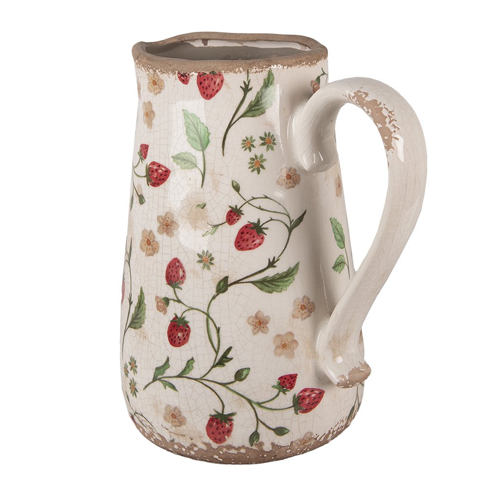 La décoration peut être de 21x15x23 cm cruche de fraise en céramique rouge beige