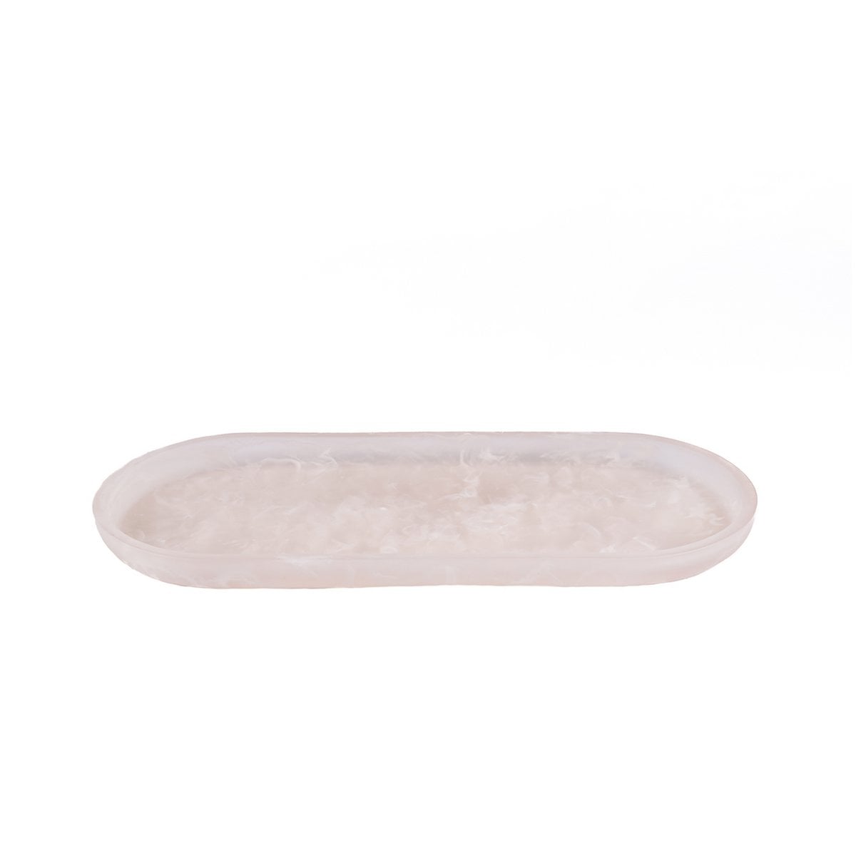 L'Assiette Ovale en Résine - Rose Blanc